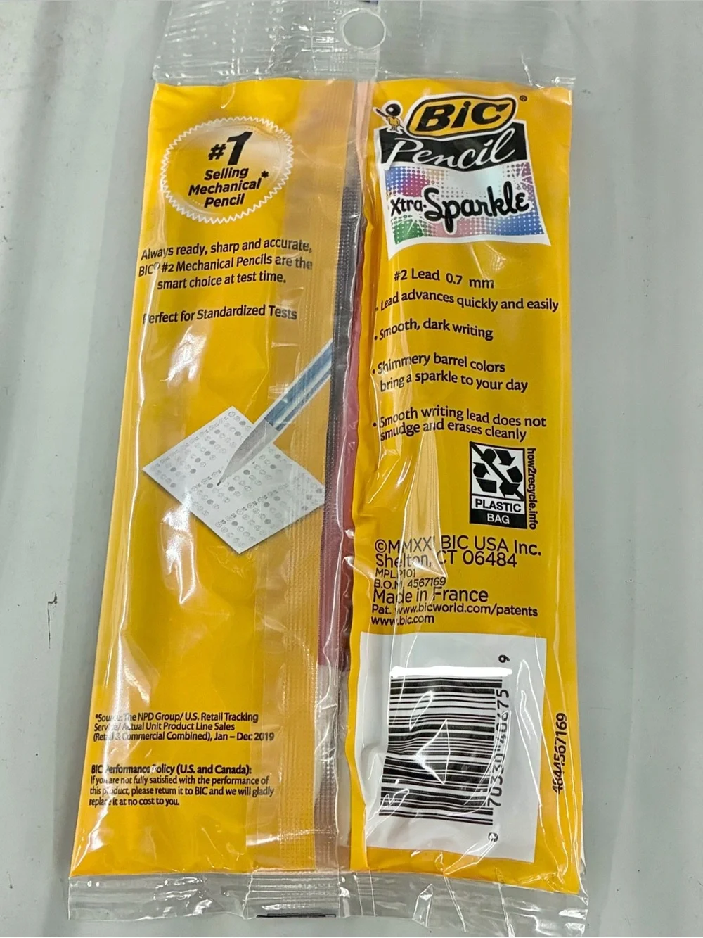 🍭$6🍭 NEW BIC Xtra-Sparkle Number 2 Mechanical Pencils 0.7mm 10ct Multicolor